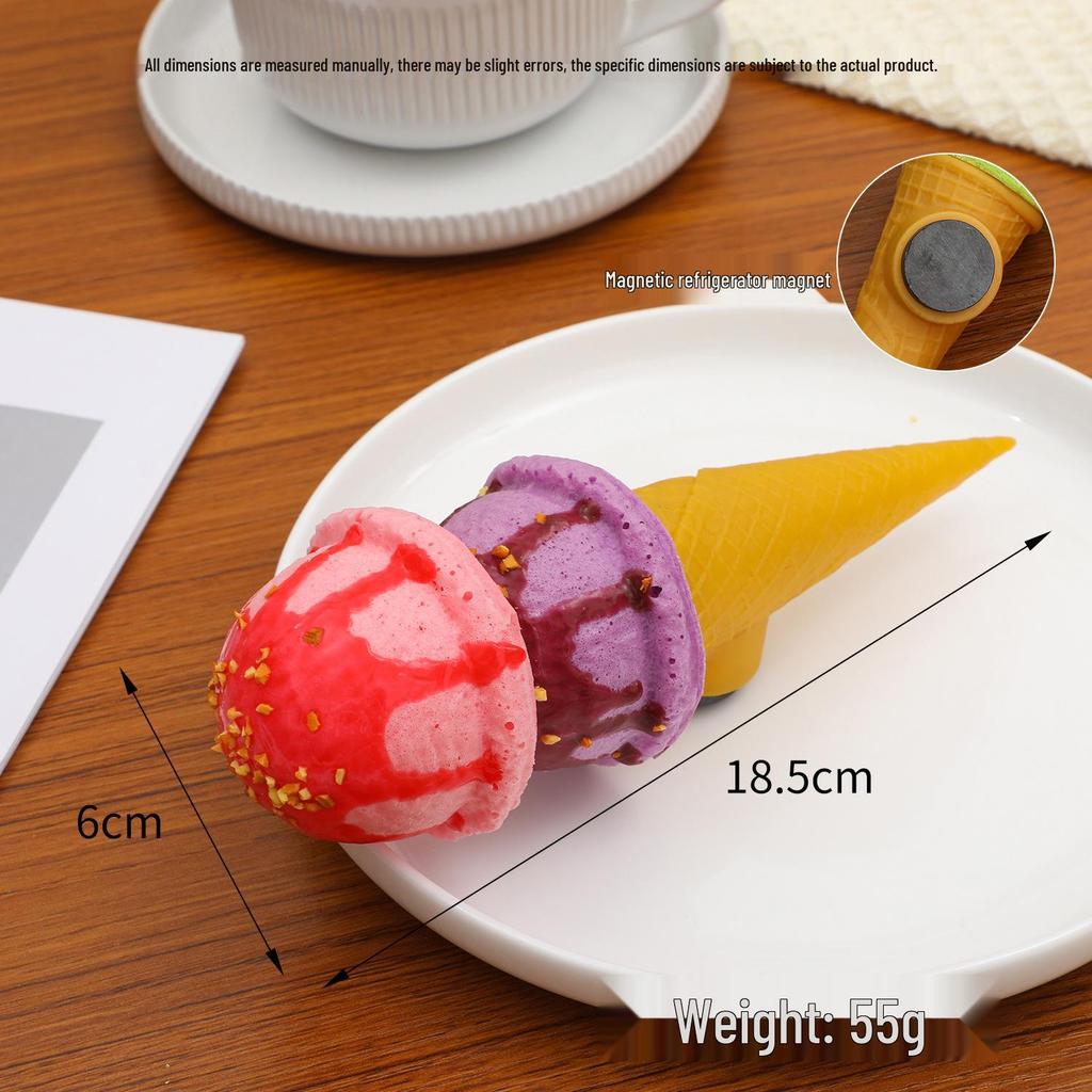 PU Slow Rebound Double-Layer Ice Cream Model Refrigerator Magnets & Props.