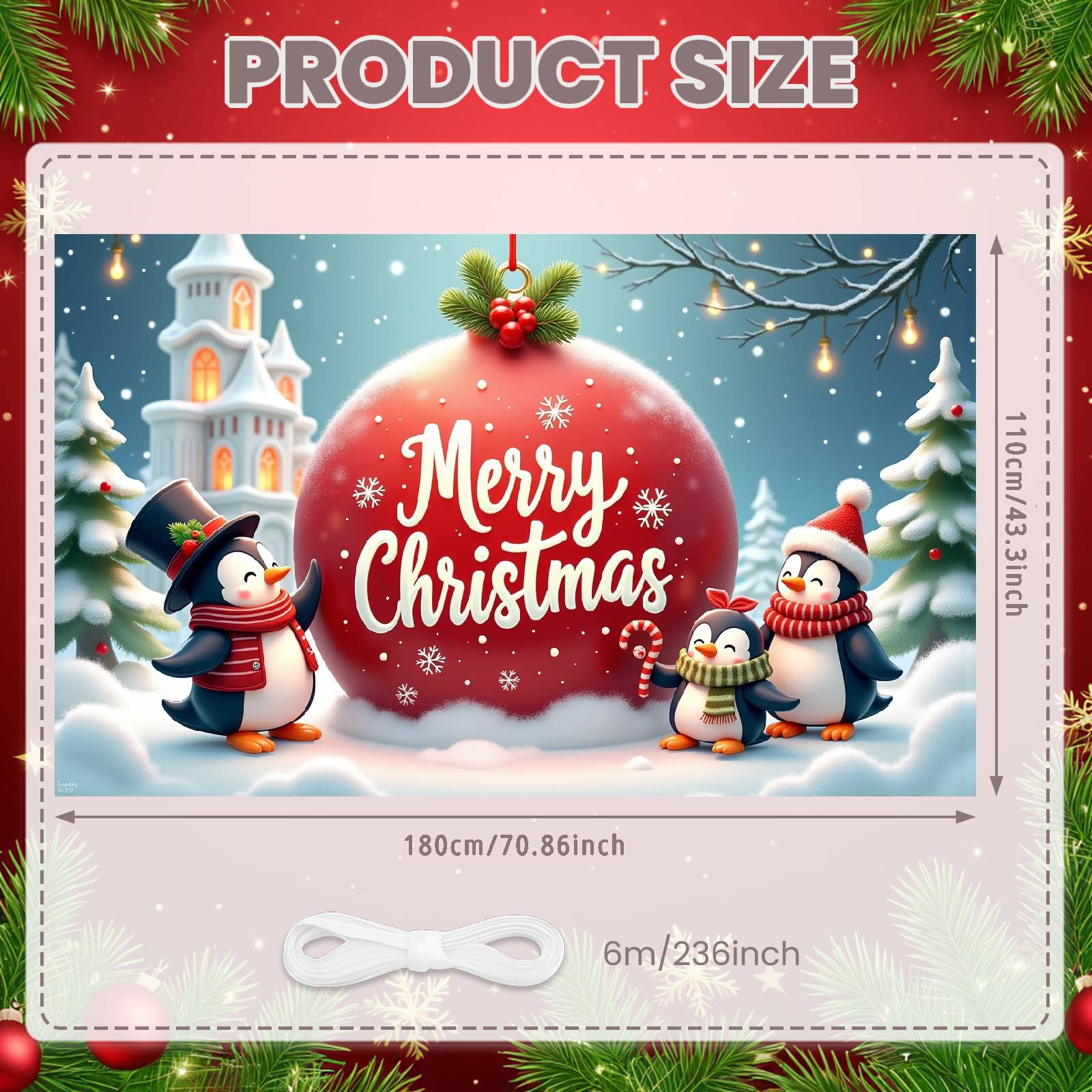 Рождественский фон Праздничный Праздничный баннер Баннер «С Рождеством» Сцена с замком Праздничный фон Для праздничного украшения Семейная фотография