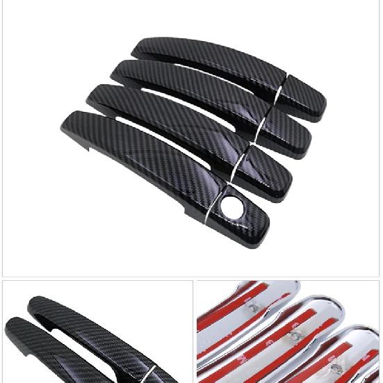 4 PCS Exterior Gloss Black Carbon Fiber Door Handle Cover Catch Trim Accessories for Opel Vauxhall Holden Astra H J 2004~2015