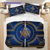 Shining All-Seeing Eye Freemason Bedding, Duvet Cover, Pillowcase, Home Decoration, Birthday Gift (1 * Duvet Cover+2 * Pillowcase, Coreless)
