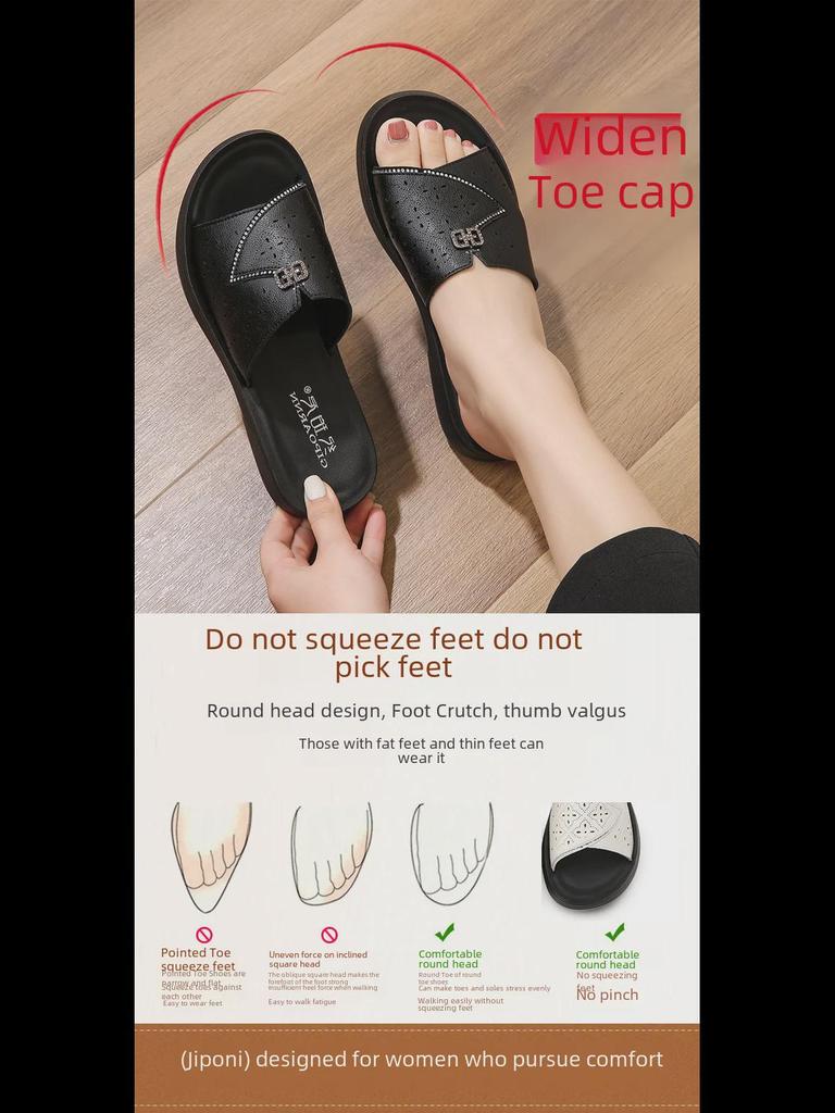 2025 Sommer Damen rutschfeste Sandalen mit weicher Sohle für mittleres Alter und ältere Menschen