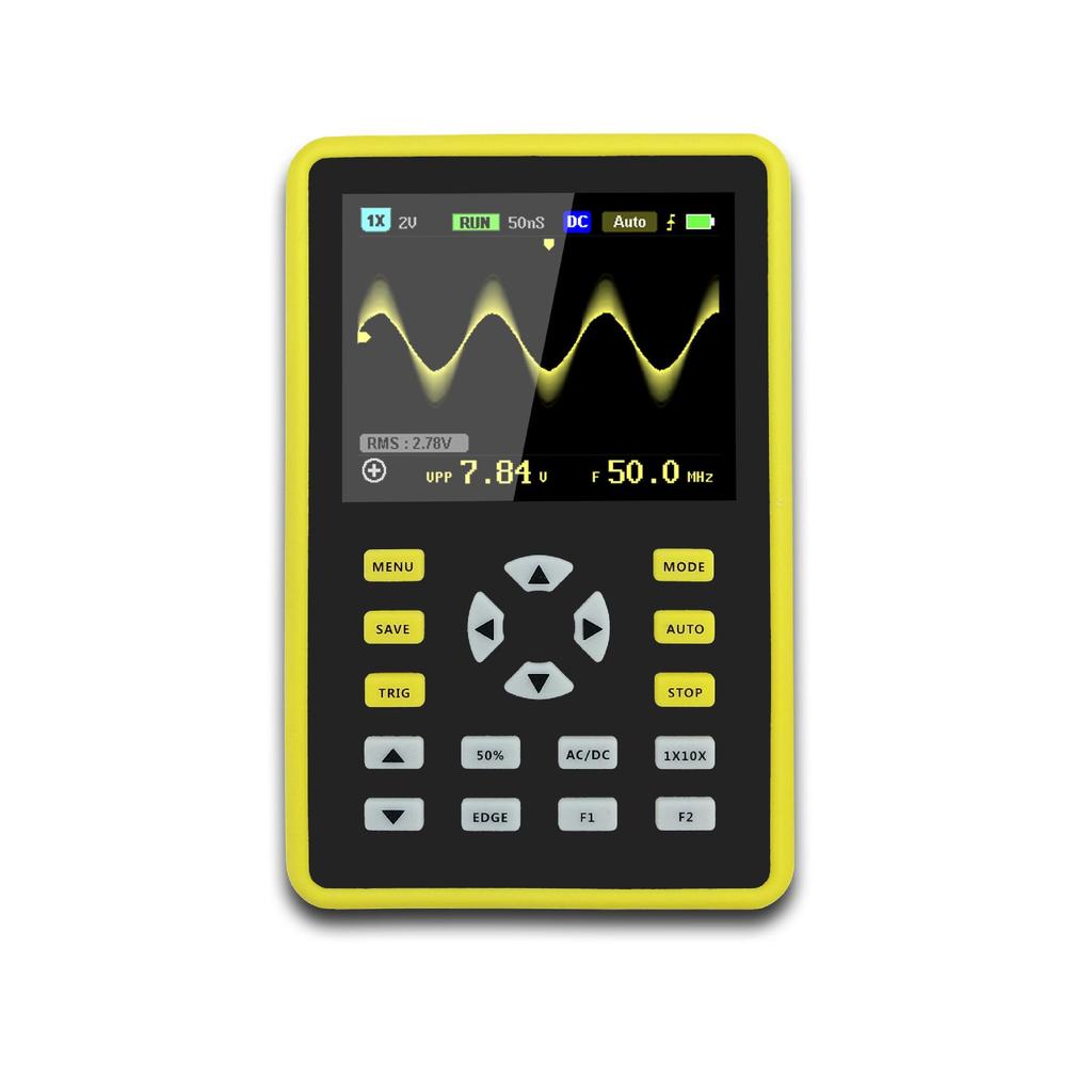 5012H 2.4" IPS Digital Oscilloscope, 100MHz Bandwidth, Waveform Storage.