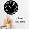 Mathematical Formulas Wooden Round Silent Hanging Wall Clock, Suitable For Living Room,Office,Study Room,Bedroom,Home Decoration