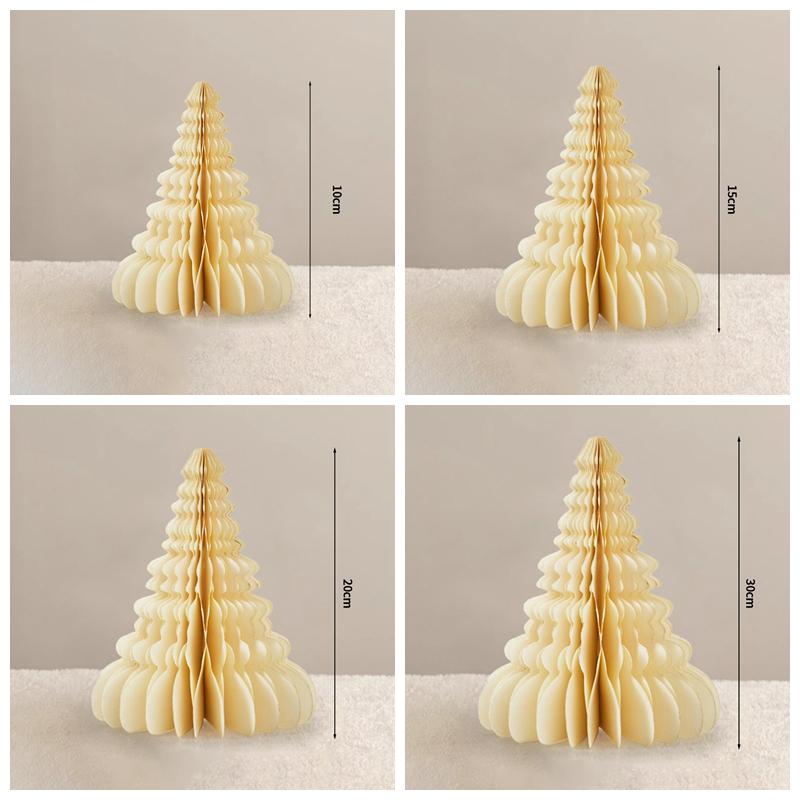 Paper Folding Christmas Tree Ornament 3D Honeycomb Christmas Tree New Year Xmas Festive Atmosphere Party Dinner Tabletop Decor