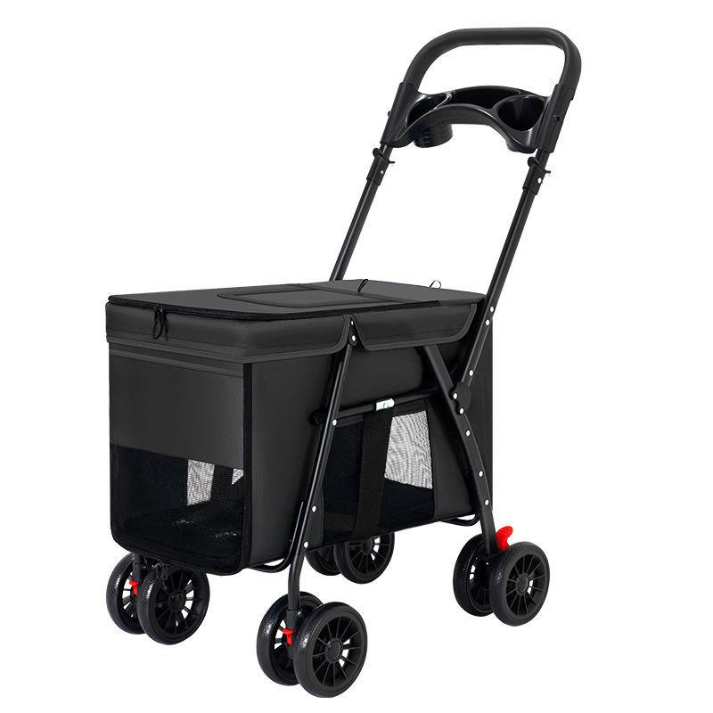 Medium and Large Dog Pet Cart Dog Cat Teddy Trolley Out Small Pet Cart Lightweight