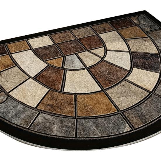 Tappetino semicircolare antiscivolo retrò, benvenuto, lavabile, semicircolare, colorato, per ingresso interno/esterno, patio, porta d'ingresso