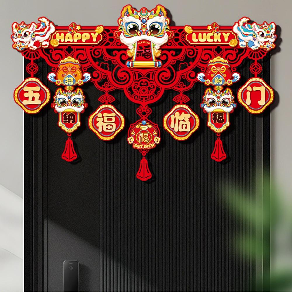 Flocking New Year Door Decoration Traditional Good Luck Chinese Lucky Ornament Zodiac Horse Fu Character Pendant