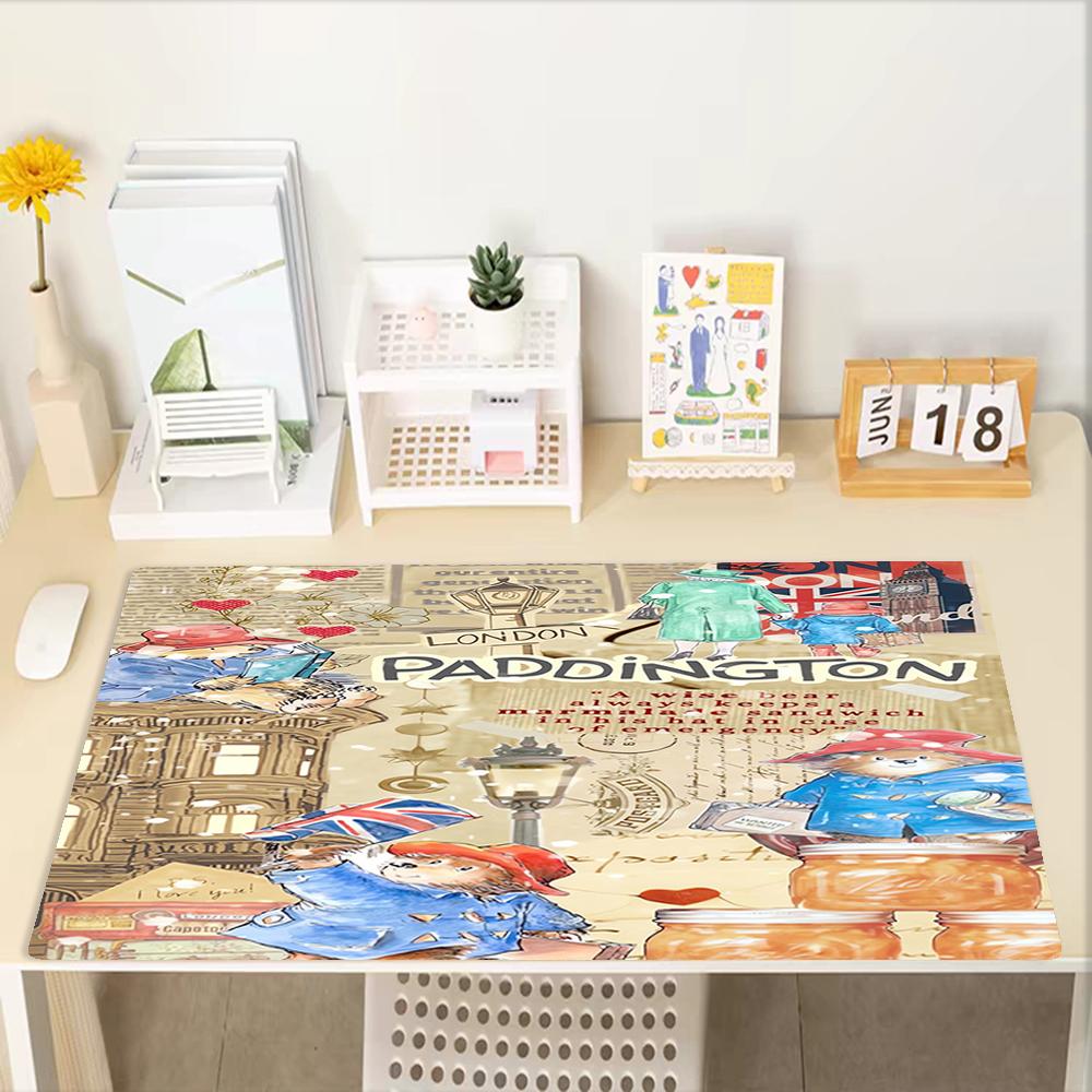 Paddington Bear Theme Mouse Pad, Non Slip Rubber Base, Multifunctional Office & Home Decor, Perfect for Workspace Personalization.