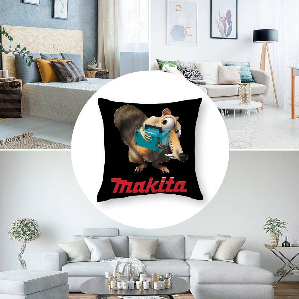 Cool Funny M-Makitas Pillow Case Short plush Double-sided Print Square Throw Pillow Covers Sofa Home Cushion Decor