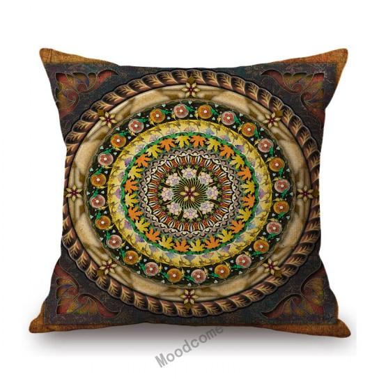 Special Sale Mandala Motif Bohemian Mediterranean Floral Plant Pattern Linen Home Decoration Pillow Case Sofa Cushion Cover Case