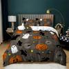Copripiumino Regina di Halloween Lussuoso Set Biancheria da Letto Festa dei Fantasmi Microfibra Gotico Zucca Teschio Copripiumino Con Federe