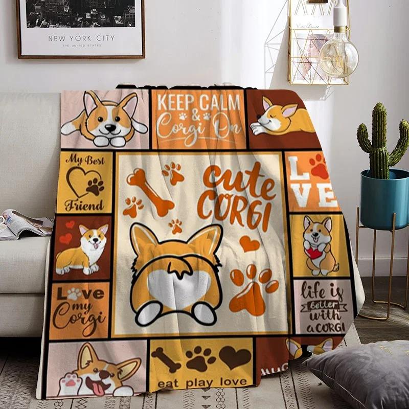 Sausage Dogs Warm Winter Blankets for Decorative Sofa Corgi Animals Blanket Double Beds Dachshund Bedspread On the Bed Knee Nap