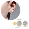 Rock Hip Hop Iced Out Stud Earring for Men Male Ice Studded Zircon Gold Color Piercing Ear Accessories Hiphop Trend