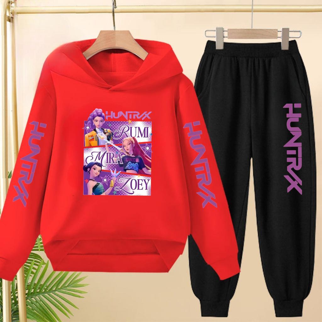 Dětský roztomilý dívčí anime Lovci démonů Chlapci Dívky Batole Sportovní top+kalhoty Dvoudílná mikinová souprava