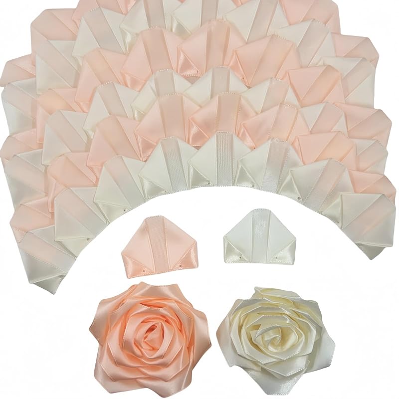 200 шт. Готовые лепестки роз из лент для флористики, поделок, букетов Ramos Forever Flower, supplies for Floral Petalos De Rosas Eternas Rose Arrangements 100 Beige+100 Champagne