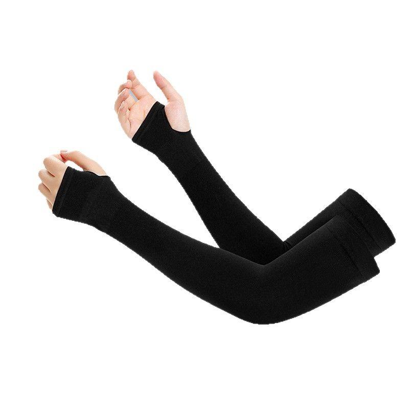 

Summer Cool Arm Sleeve Finger Sleeve Ice Cool High Elasticity Outdoor Cycling Fingerless Fishing Customized Ice Silk Sleeve чёрный