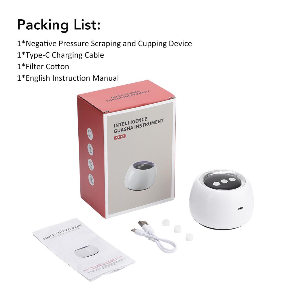 

Электронный скребковый массажер Вакуумная баночная машина Красный свет Горячий компресс Меридианы тела Облегчение влажности Жиросжигатель Похудение