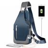 Men S Chest Bag Waterproof Oxford Cloth Crossbody Bag with Charging Port Headphone Jack