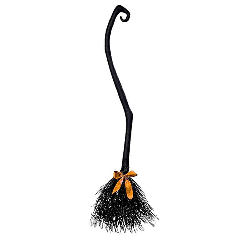 AEE2-Halloween Decoration Witch Flying Broomstick,Party Dance Costume Props Witch Broomstick Decoration Durable Black & Yellow