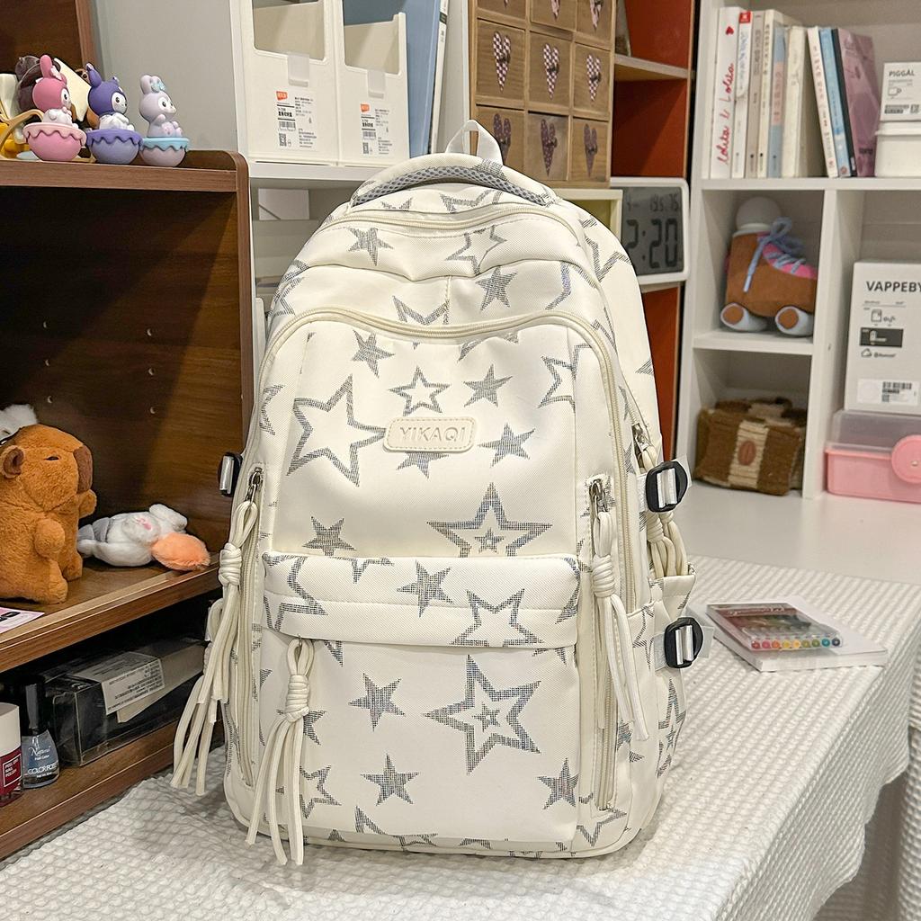Schoolbag Cute Star Backpack Female Mori Simple Bag Junior High School High School Backpack High Value Versatile Student Schoolbag