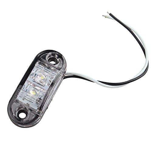 4pcs 12V/24V Piranha Car Truck Trailer LED Side Marker Lights Turn Signal Lamp Truck Bulbs White for Nighttime Parking