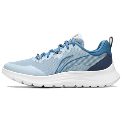 Li Ning Cushioning Breathable Low Top Running Shoes Men's Soft Gray Blue ARSU113-2