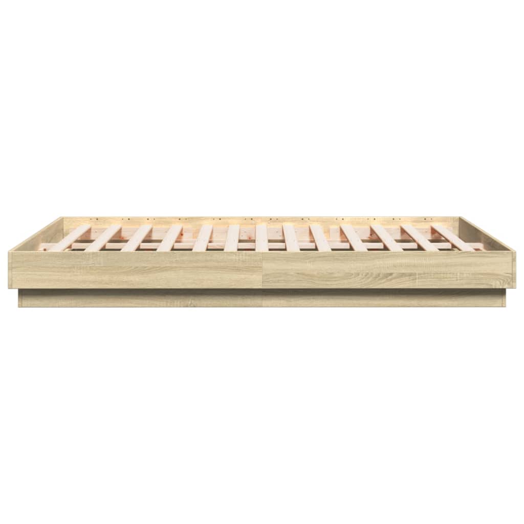 Vidaxl Bed Frame, Sonoma Oak, 160X200 Cm, Wood-Based Material