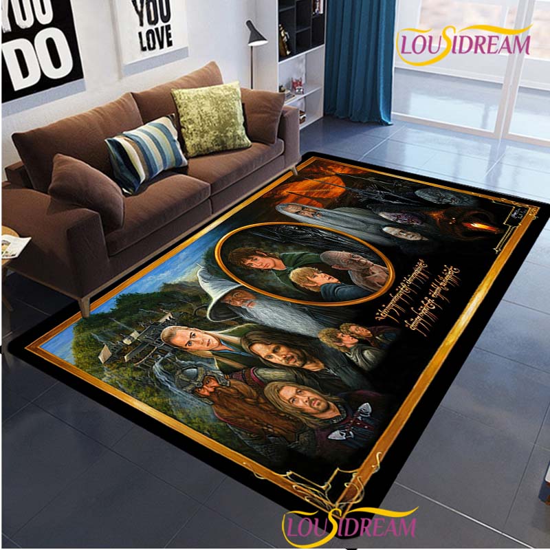 Lord of the Rings Carpet for Living Room Bedroom Rug Kitchen Door Unslip Floor Mats Birthday Gift Photography Props Alfombra Rug