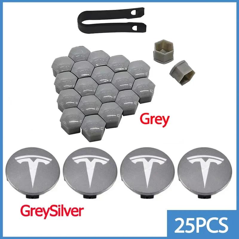 

Car Sticker Tesla Car Wheel Center Hub Caps Valve Cap Tire Lug Nut Protective Covers for Tesla Model 3 Y S X Exterior Modificati
