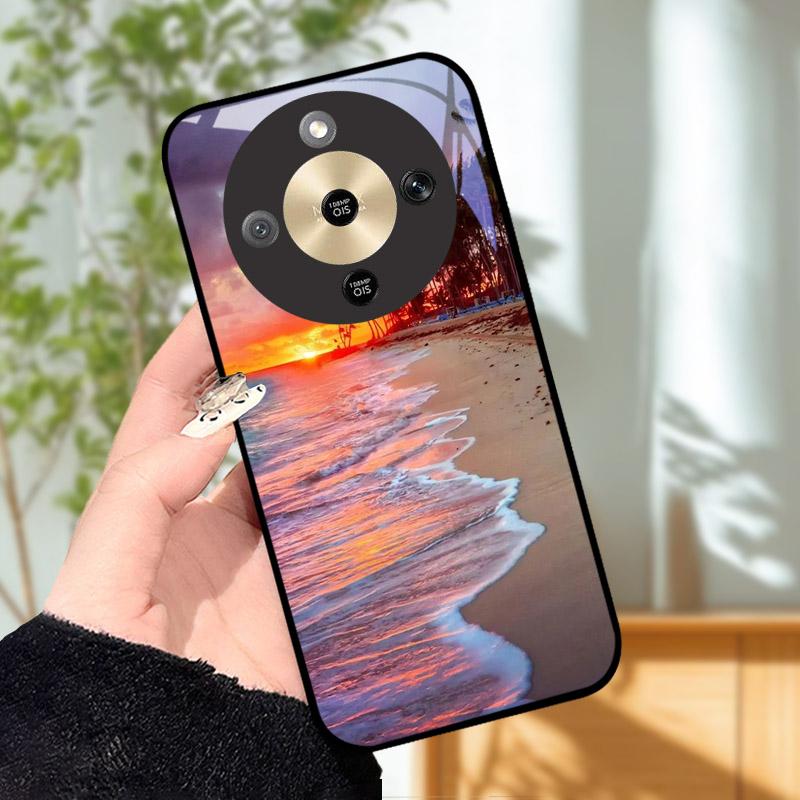 For Honor X9d MTN-NX1 Case Cool Fashion Painted Cover Tempered Glass Phone Cases For Honor X9 D HonorX9d 5G Cover Shell Fundas