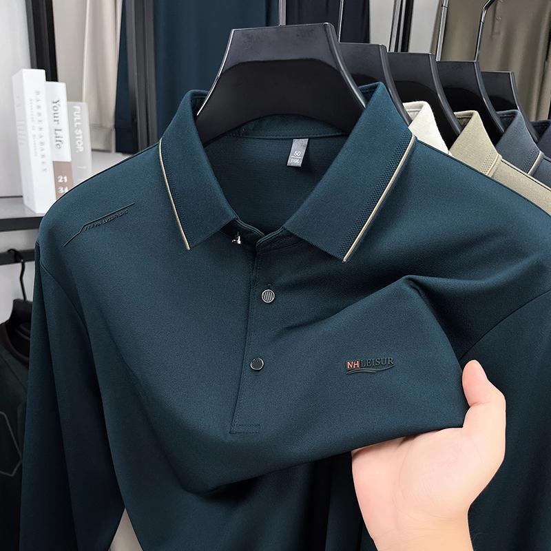Men's Polo Shirt Lapel Long Sleeve T-Shirt Autumn Arrival Print Anti Pilling Business Men'swear