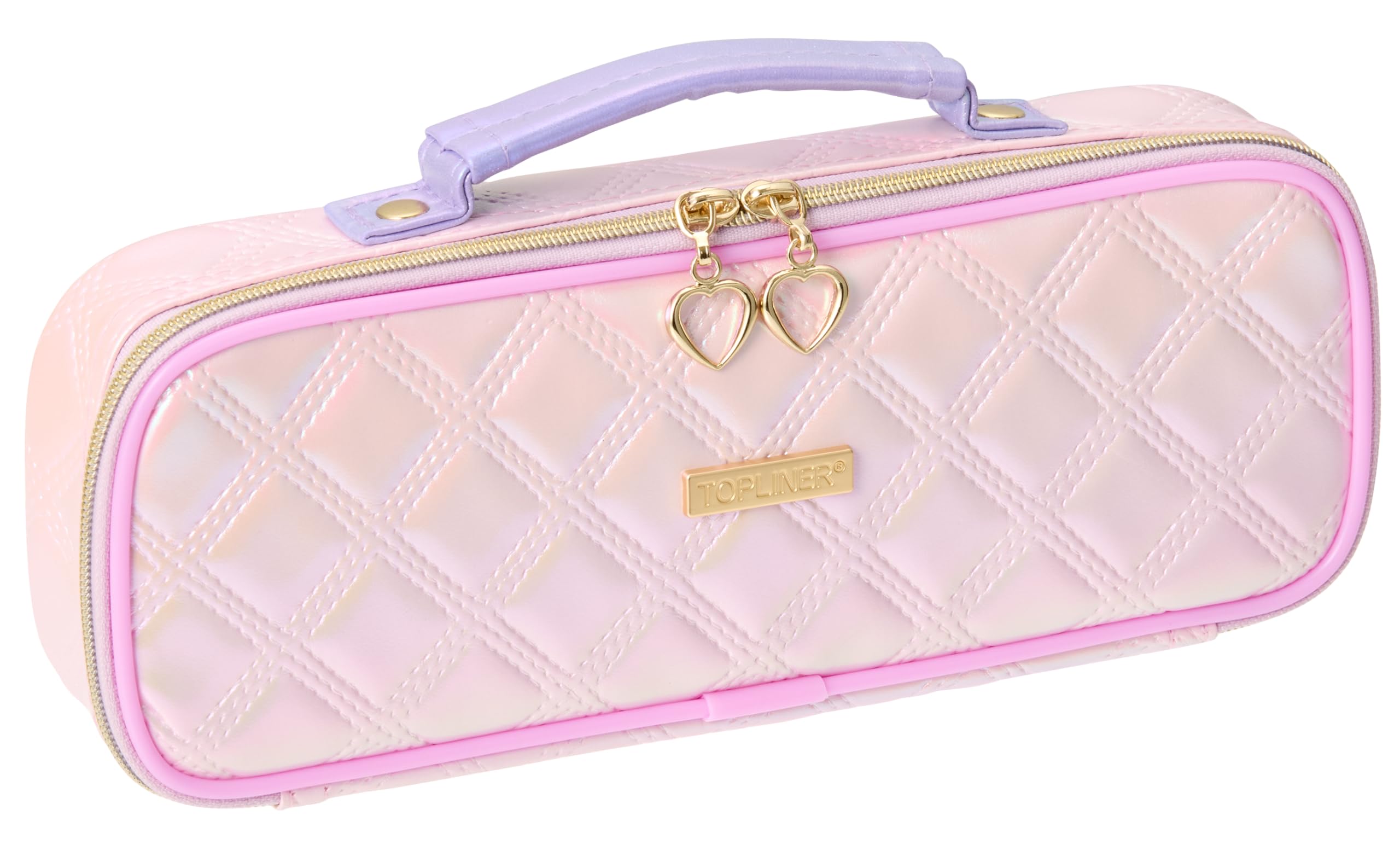 Пенал Raymay Fujii с верхним вкладышем FSB1391P, стеганый, розовый, розовый