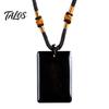 Healing Energy Stone Necklace Natural Crystal Pendant Necklace, with Adjustable Braided Rope, Polished Fake Gemstone Jewelry for Men Women
