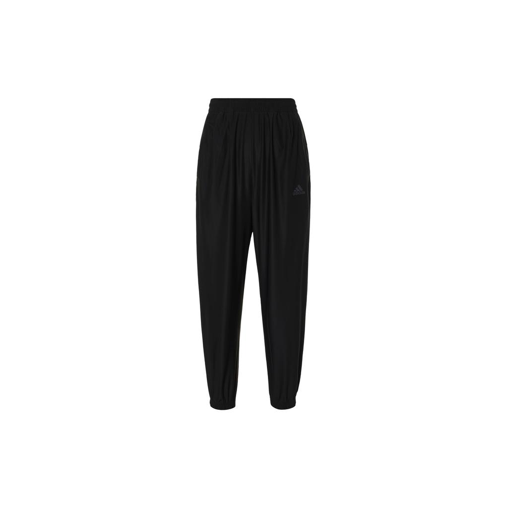 Adidas Solid Color Logo Print Mid-Waist Jogger Pants Men Bottoms Black HZ7051