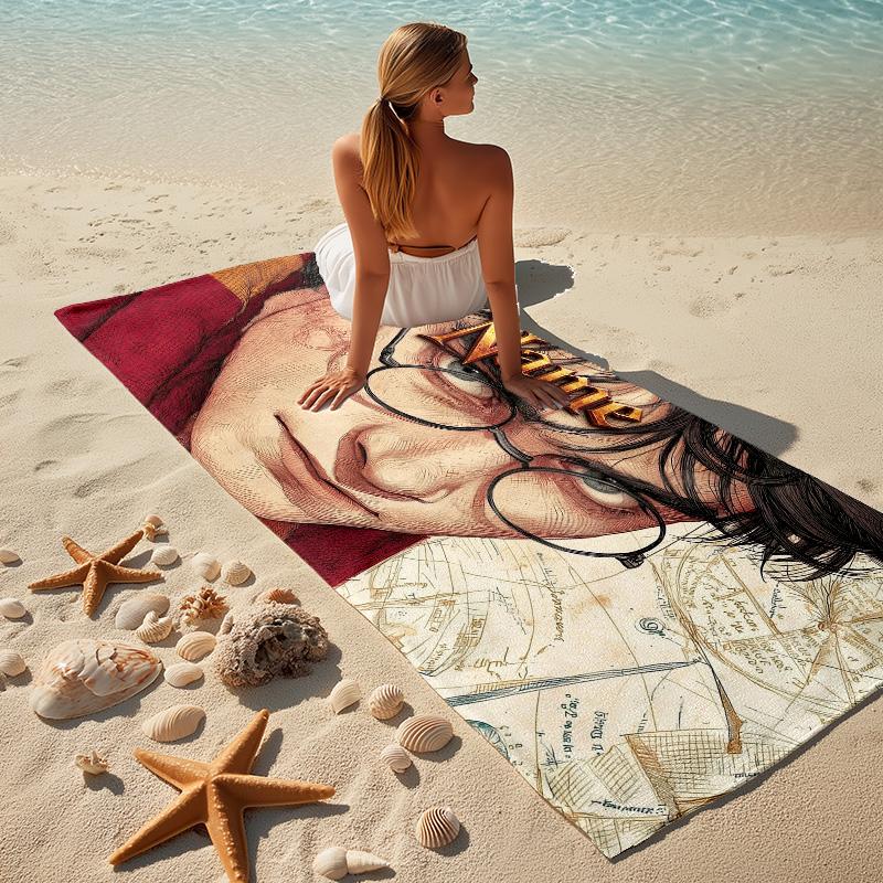 Custom Name Harry Potter Stylish printed beach towel,a quick-drying, absorbent mat suitable for the beach, pool, gym, and travel fans gift