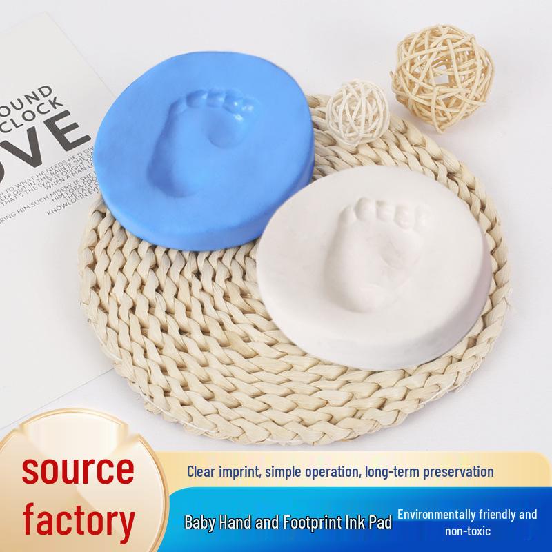 Newborn Baby Handprint & Footprint Clay Keepsake Kit Soft Pink