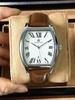 Pablo Raez Barrel Watch: Waterproof Leather Strap, Calendar, Casual Men's Style.