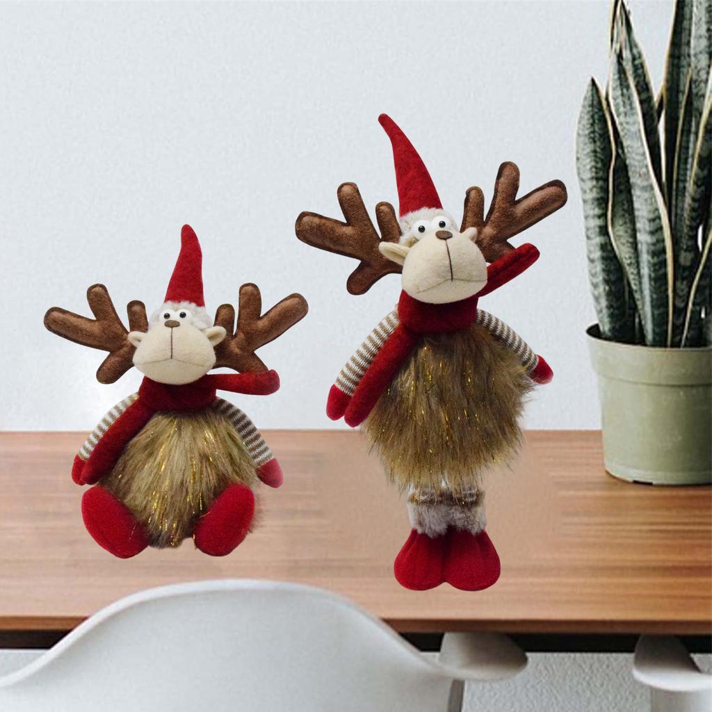 Christmas, Plush Christmas Deer Gnomes, Handmade Elk Figurines, Horn Gnome Ornaments, Home Table Decorations