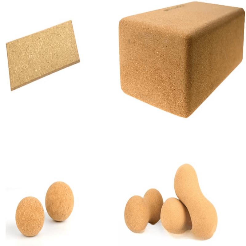 LISM Cork Yoga Block & Massage Ball Set