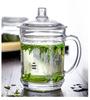 Large-Capacity, High-Temperature Resistant Glass Teacup with Handle and Lid for Men