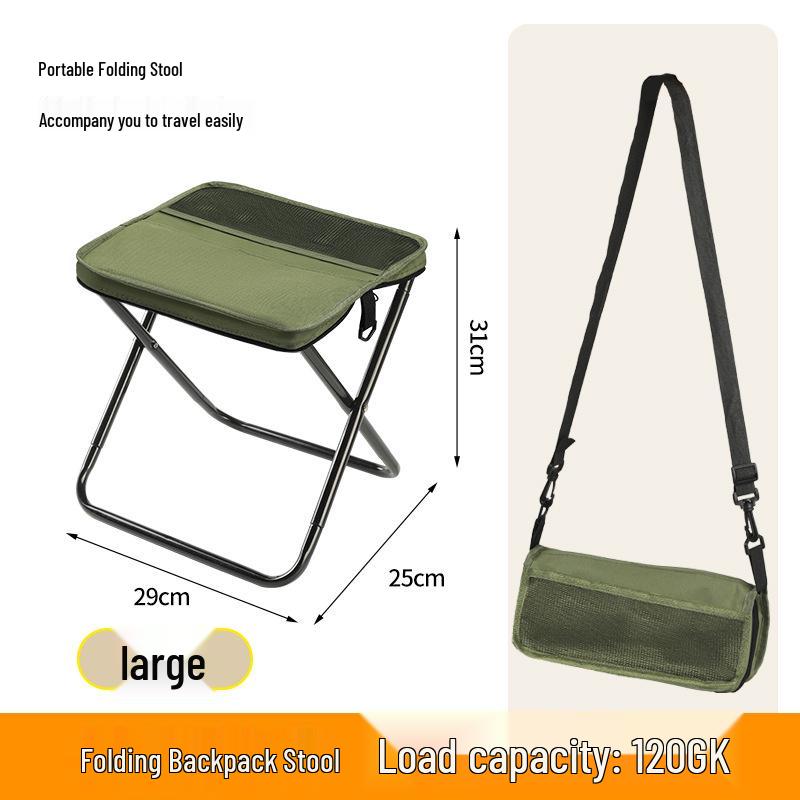 Multifunctional Portable Folding Stool: Outdoor Crossbody Bag, Clutch, Travel Chair for Camping, Fishing, and High-Speed Rail Queue.