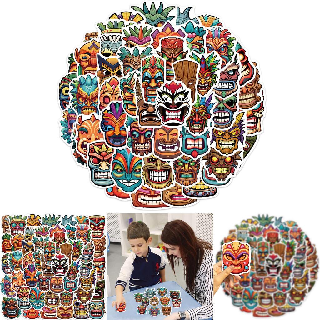 Vibrant Indigenous Mask Graffiti Stickers Set Of 50 Perfect For Diy Decoration On Guitars Notebooks And Luggage Wholesale Deal