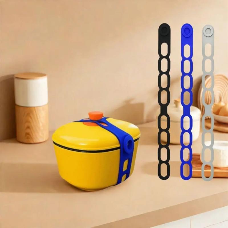 1Pcs Convenient Stretchable Silicone Lid Straps Splash-Proof Leak-Proof Reusable Fixing Band Dishes Safe Material