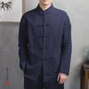 Herren Retro Chinesischer Stil Leinen Langarmhemd