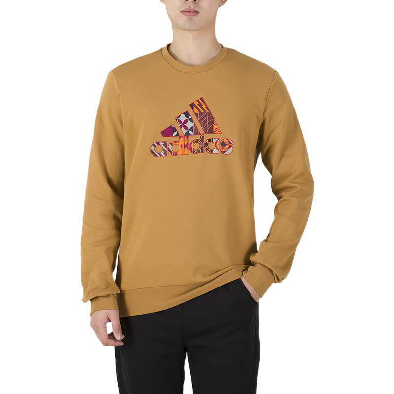 Adidas New Year Edition Pattern Print Crewneck Sweatshirt Men Tops Ginger HI3288