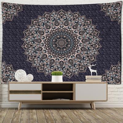 Tapeçaria de mandala preta retrô, arte de pendurar na parede, psicodélico, hippie, tapeçaria, decoração de sala, pano de fundo