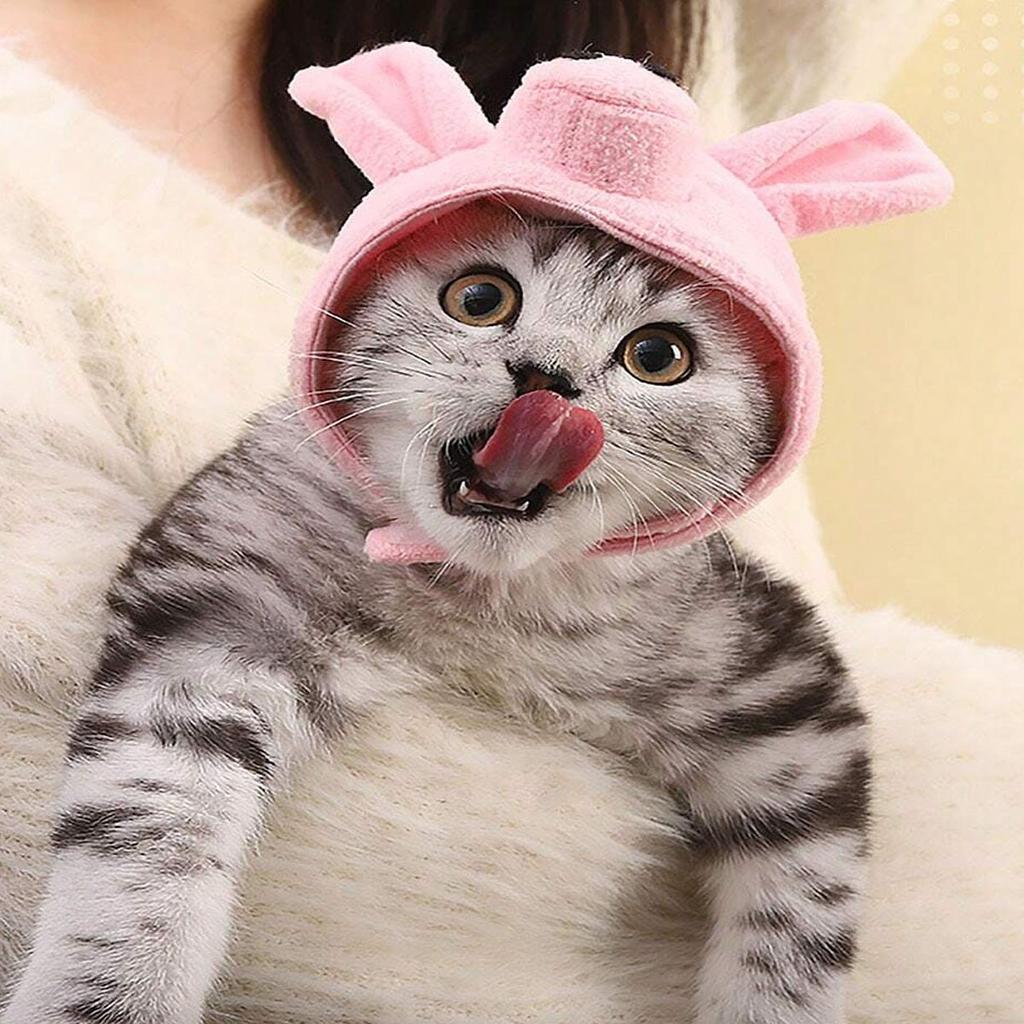 1pc-Adjustable Plush Pet Hat for Small Dogs and Cats Comfortable Warm Headwear Pet Clothing Accessory