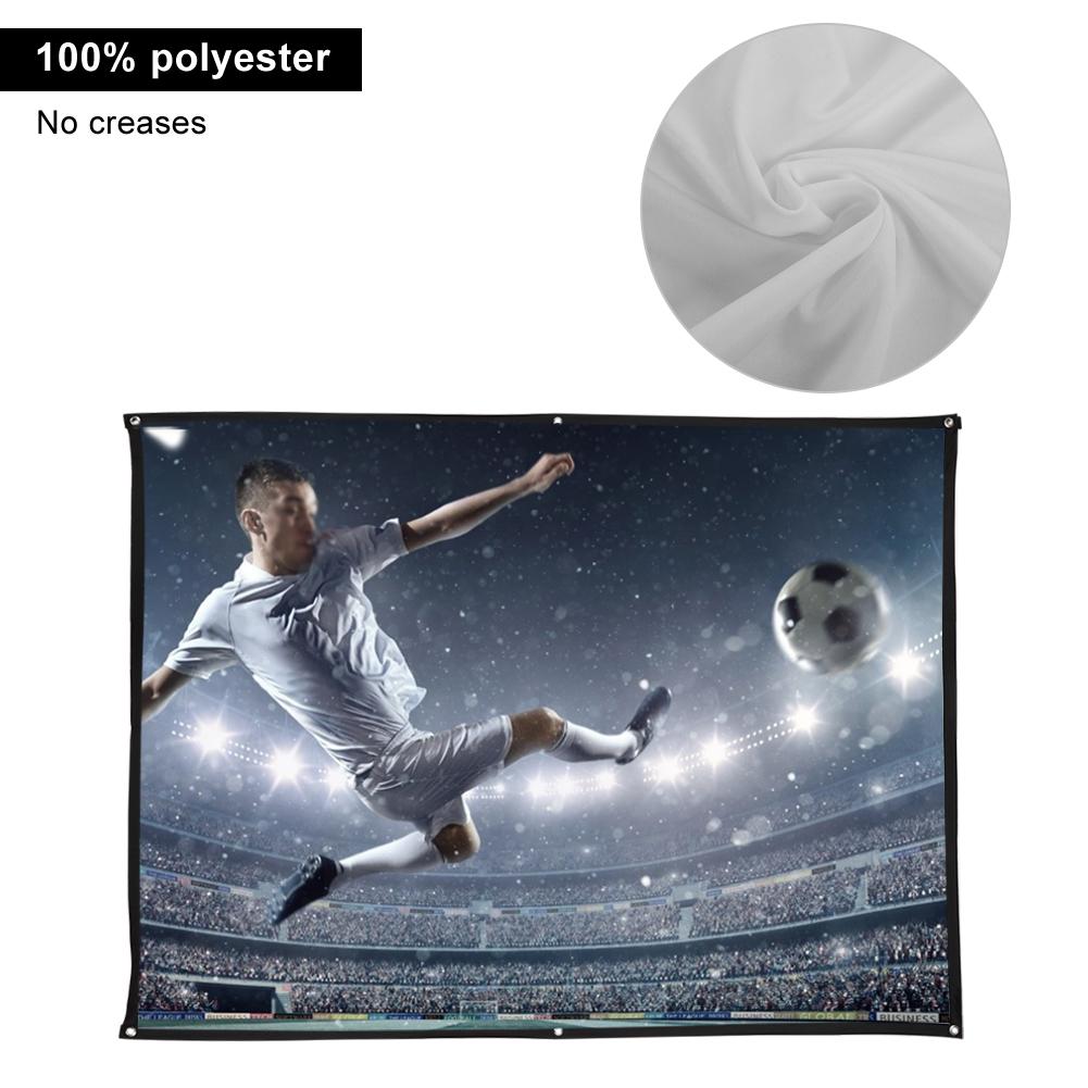 4:3 Thickened 100percent  Polyester Portable Foldable White Soft Projector Screen Curtain100 Inch