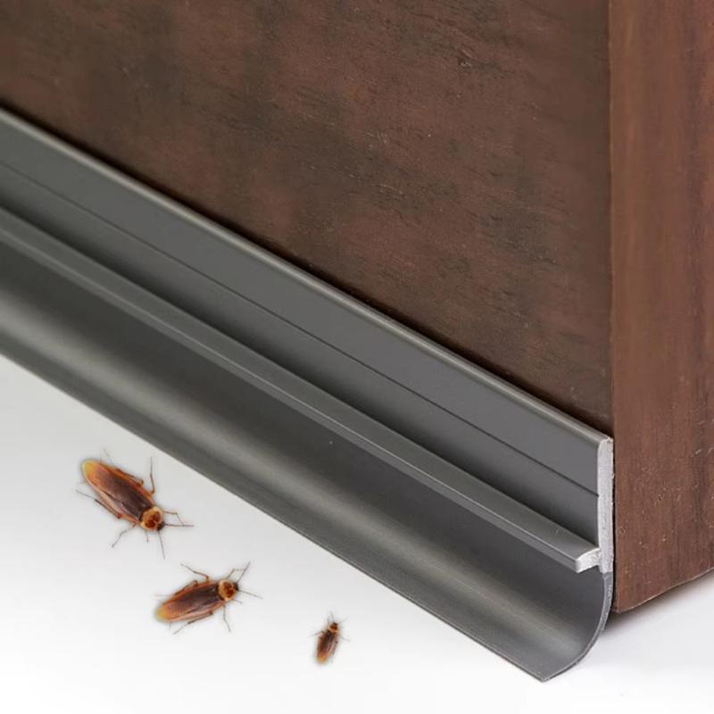 Soundproof PVC Door Bottom Seal Strip Self Adhesive Strong Adhesion Dustproof Easy Trim for Home Garage Office Entry Doors