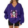 Women's V-neck Dropped Shoulder Halloween Print Sports Sweatshirt Top